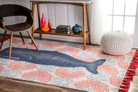 nuLoom Thomas Paul Flatweave Cotton Whale Rug