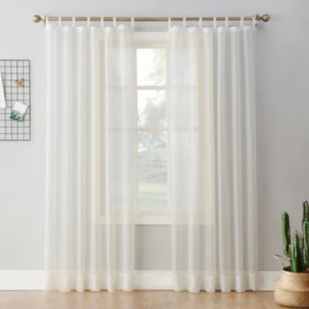 Jessica Simpson Milly Bling Sheer Tab Top Window Curtain Panel