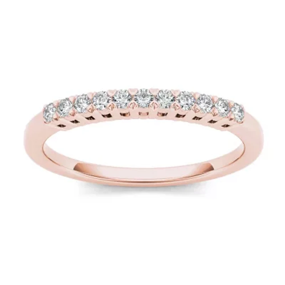 2MM 1/5 CT. Natural White Diamond 10K Gold Wedding Band