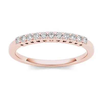 2MM 1/5 CT. Natural White Diamond 10K Gold Wedding Band