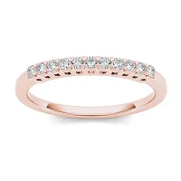 2MM 1/5 CT. Natural White Diamond 10K Gold Wedding Band