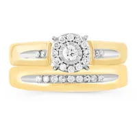 Womens CT. T.W. Natural Diamond 10K Gold Round Bridal Set