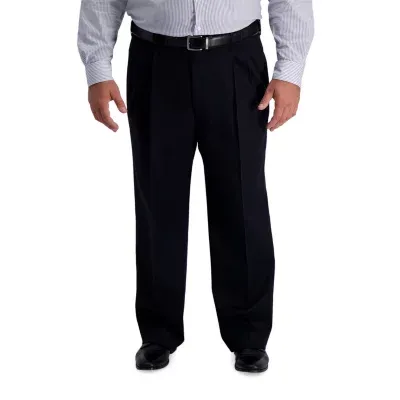 Haggar® Mens Iron Free Big and Tall Classic Fit Pleated Khaki Pant