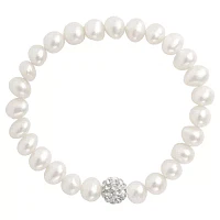 Girls Cultured Freshwater Pearl & Crystal Bracelet