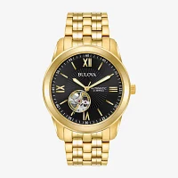 Bulova Classic Mens Automatic Gold Tone Stainless Steel Bracelet Watch 97a132