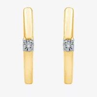 Yes, Please! Diamond Accent Natural White Sterling Silver 14.1mm Hoop Earrings