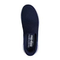 Skechers Mens Sk Go Walk Flex Hands Free Slip-Ins Slip-On Walking Shoes Wide Width