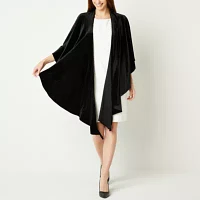 Danny & Nicole Velvet Womens 3/4 Sleeve Shrug