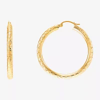 14K Gold 40mm Round Hoop Earrings