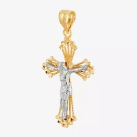 Women’s 14K Gold Two-Tone Crucifix Cross Pendant