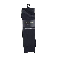 Gold Toe Nantucket Dress 3 Pair Crew Socks Mens