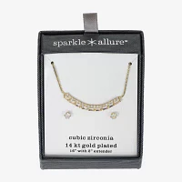Sparkle Allure Womens Cubic Zirconia 14K Gold Over Brass 2-pc. Jewelry Set