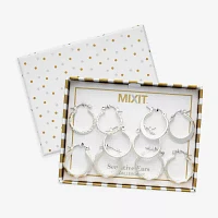 Mixit Womens Stainless Steel Hypoallergenic 5 Pair Earring Set