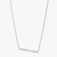 1/5 CT. Natural White Diamond Sterling Silver Bar 2-pc. Jewelry Set
