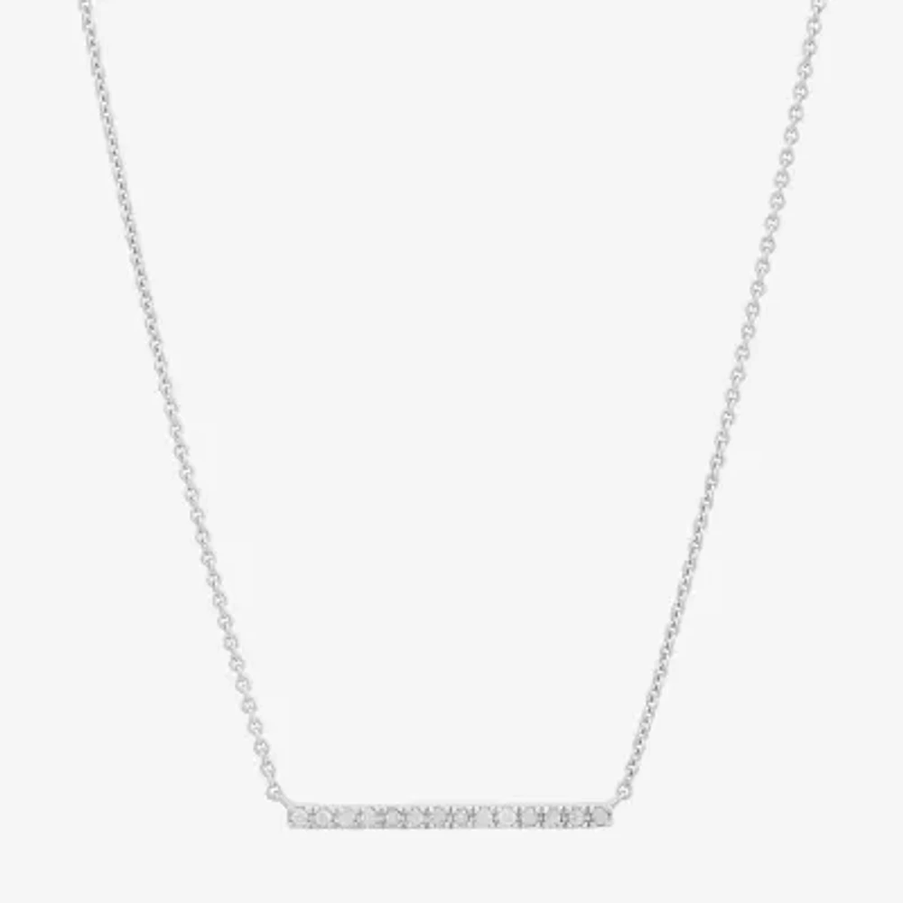 1/5 CT. Natural White Diamond Sterling Silver Bar 2-pc. Jewelry Set
