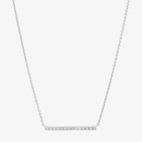 1/5 CT. Natural White Diamond Sterling Silver Bar 2-pc. Jewelry Set