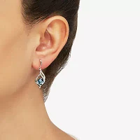 Genuine Blue Topaz Sterling Silver Drop Earrings