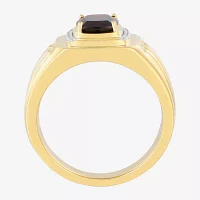 Mens 1/10 CT. T.W. Genuine Red Garnet 14K Gold Over Silver Fashion Ring