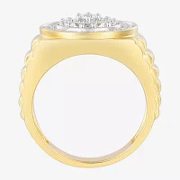 Mens 1 3/4 CT. T.W. Natural White Diamond 14K Gold Over Silver Fashion Ring