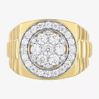Mens 1 3/4 CT. T.W. Natural White Diamond 14K Gold Over Silver Fashion Ring