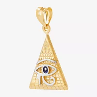 Unisex Adult 14K Two Tone Gold Triangle Pendant