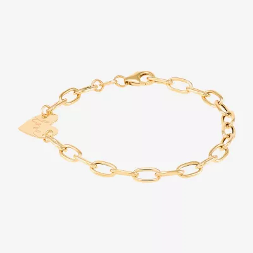 14K Gold Heart Charm Bracelet