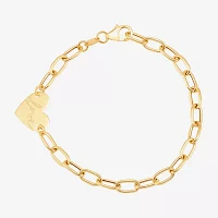 14K Gold Heart Charm Bracelet