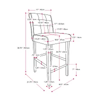 Leila Counter Height Upholstered Tufted Bar Stool