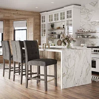 Leila Counter Height Upholstered Tufted Bar Stool