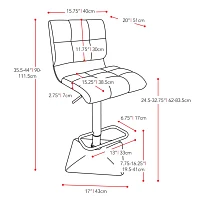 Bonded Leather Upholstered Bar Stool - Set of 2