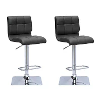 Bonded Leather Upholstered Bar Stool - Set of 2