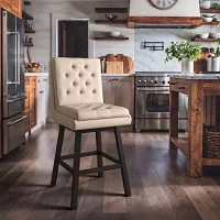 Boston Dining Collection 2-pc. Upholstered Tufted Bar Stool