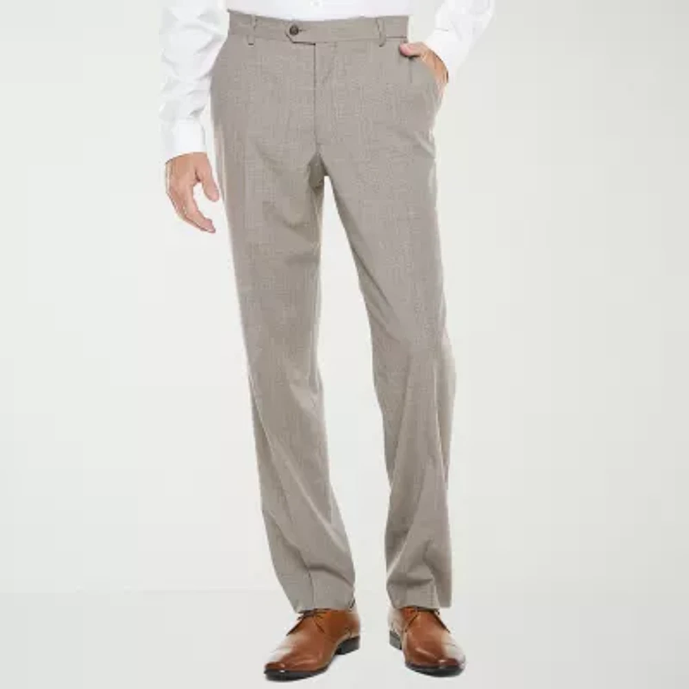 Stafford Signature Mens Stretch Fabric Classic Fit Flat Front Suit Pants