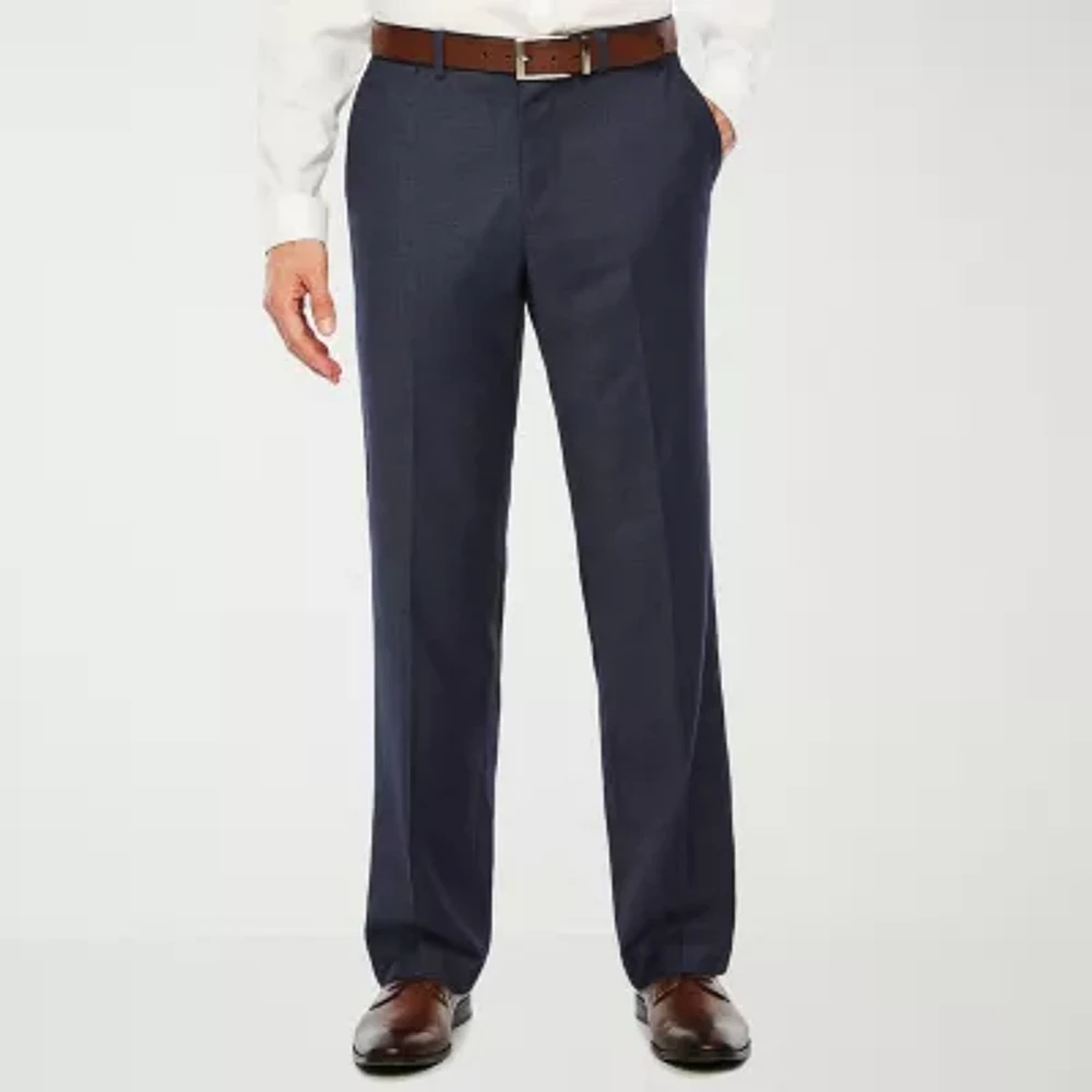 J. Ferrar Mens Geometric Stretch Slim Fit Suit Pants - Slim