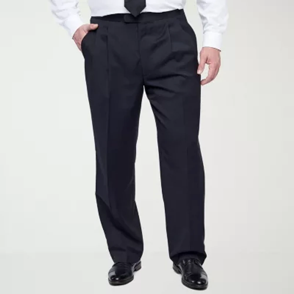 Stafford® Pleated Tuxedo Pants–Big & Tall