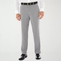 Stafford® Travel Flat-Front Sharkskin Dress Pants - Classic