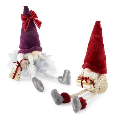 North Pole Trading Co. 16.5" Gift Boy And Girl Set Of 2 Gnome