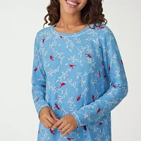 Cuddl Duds Womens Long Sleeve Round Neck Nightshirt