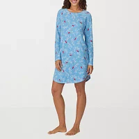 Cuddl Duds Womens Long Sleeve Round Neck Nightshirt