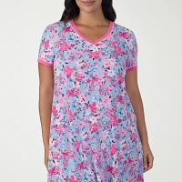 Cuddl Duds Womens Plus Short Sleeve V Neck Nightshirt