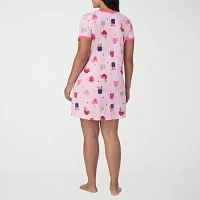 Cuddl Duds Womens Plus Short Sleeve V Neck Nightshirt
