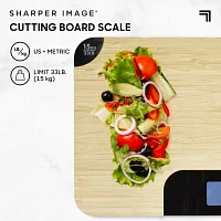 Sharper Image Bamboo Cutting Board + Scale