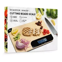 Sharper Image Bamboo Cutting Board + Scale