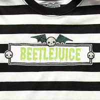 Juniors Beetlejuice The Movie Cropped Tee Womens Crew Neck Short Sleeve Beetlejuice Graphic T-Shirt