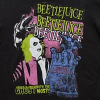 Juniors Beetlejuice The Movie Mesh Tee Womens Crew Neck Long Sleeve Graphic T-Shirt