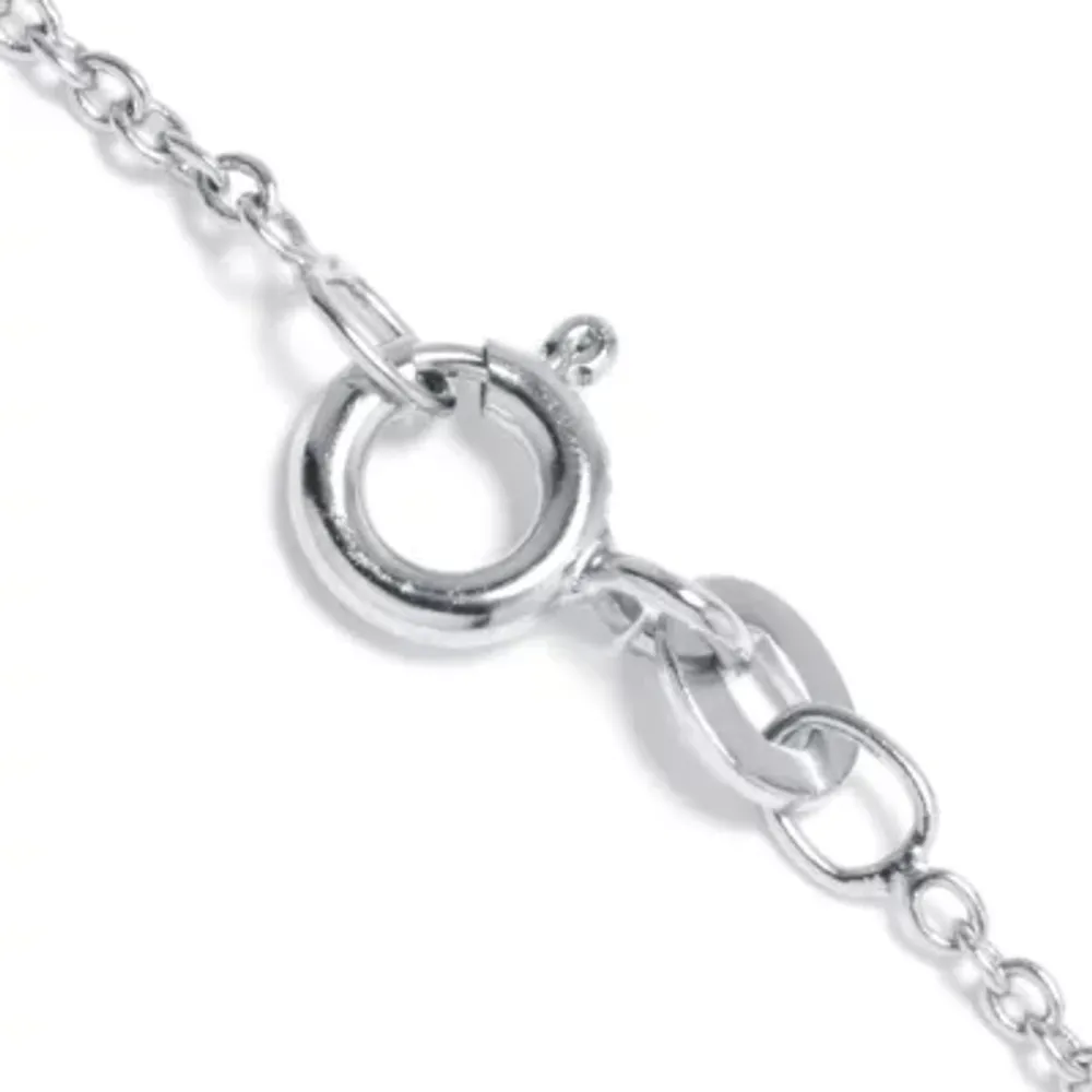 Silver Treasures Sterling Silver Cubic Zirconia Cross Pendant Necklace