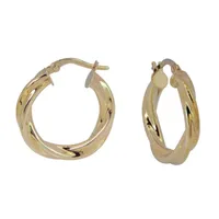 14K Yellow Gold Polished Twisted Hoop Earrings