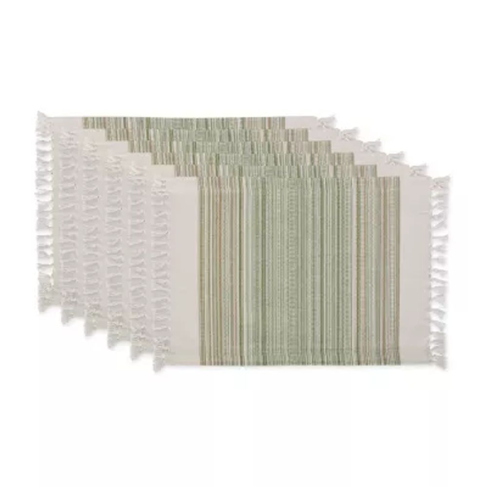 Design Imports Striped Fringed 6-pc. Placemats