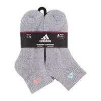 adidas Cushioned 6 Pair Quarter Ankle Socks Womens