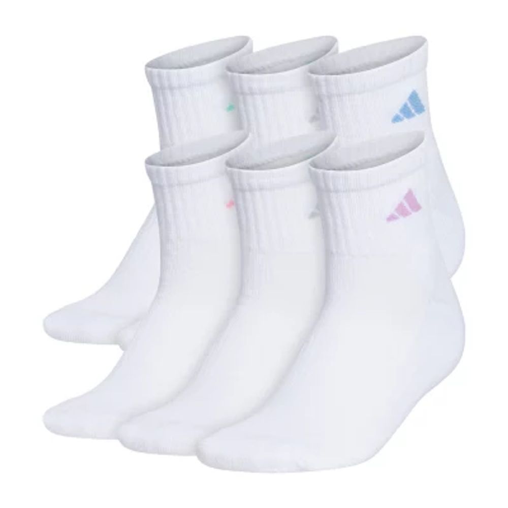 adidas Cushioned 6 Pair Quarter Ankle Socks Womens